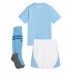 Camisa de Futebol Manchester City Equipamento Principal Infantil 2023-24 Manga Curta (+ Calças curtas)